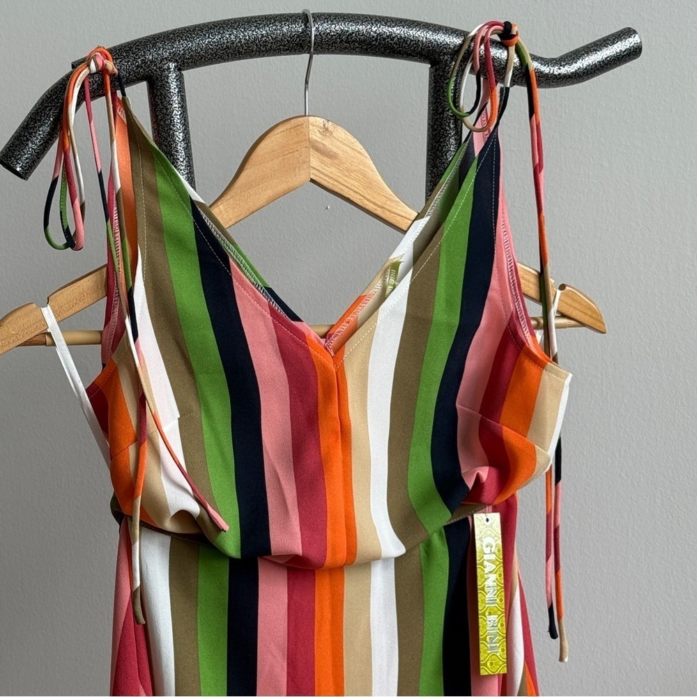 Gianni Bini Colorful Stripes Skirt Top Set NWT XS - Picture 2 of 14